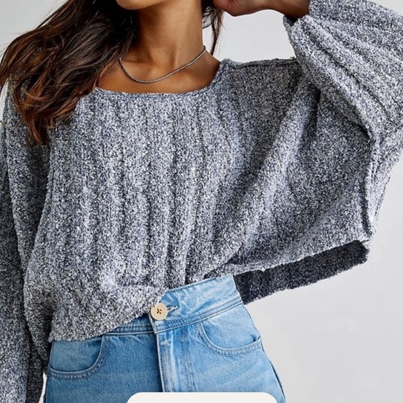 FREE People good day cropped oversized sweater - Picture 2 of 14